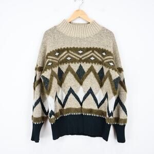 a.n.a Women's Southwest Cabincore Pullover Neutral Sweater Size XL